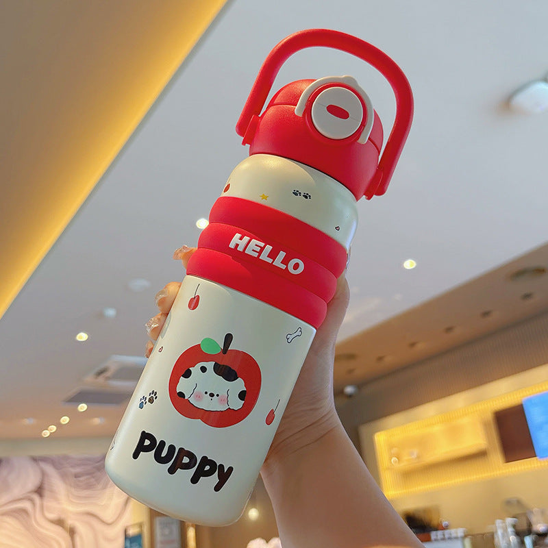 Insulated water bottle with cute animal design and practical carrying handle Stornfield