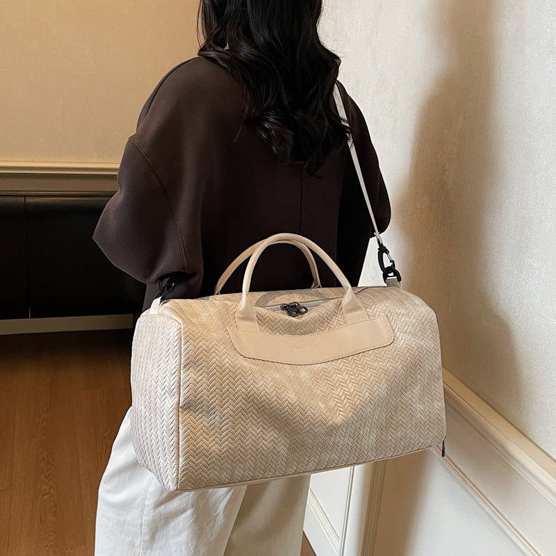 Spacious Textured Travel Duffle Bag