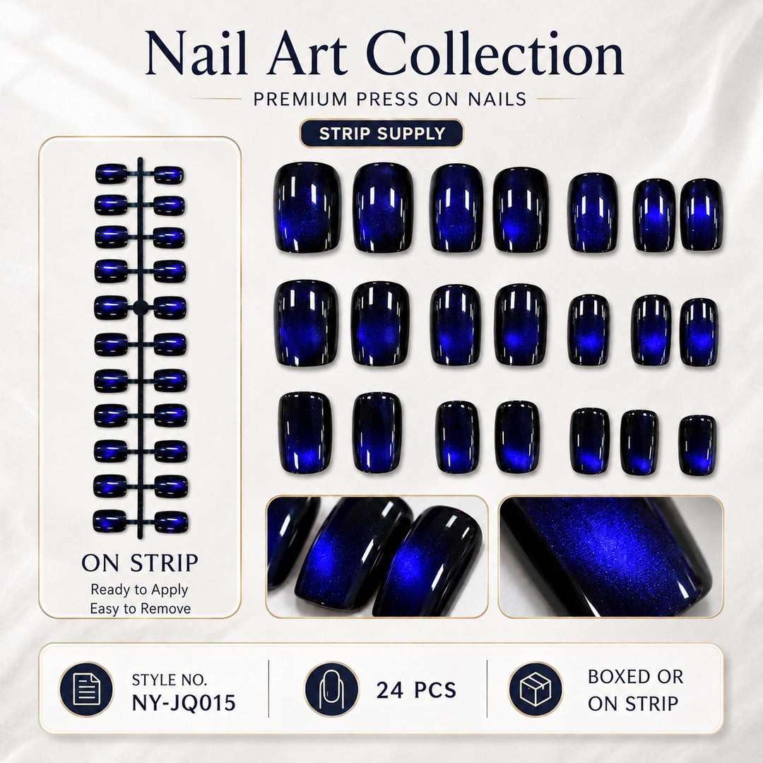 Premium Press-On Nails with Metallic Shine Stornfield