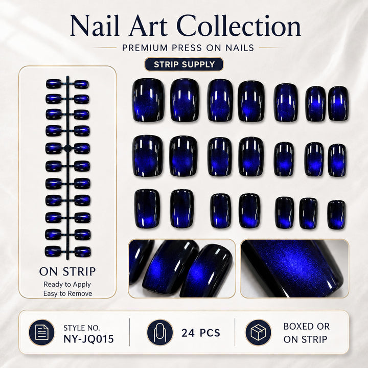 Premium Press-On Nails with Metallic Shine Stornfield