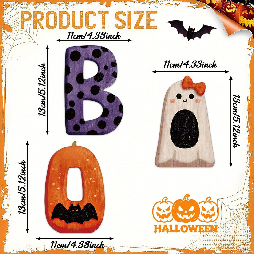 Halloween-Themed Decorative Wooden Letters