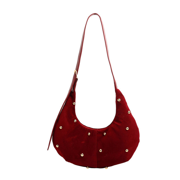 WoTextured Suede Hobo Bag with Decorative Studs Stornfield