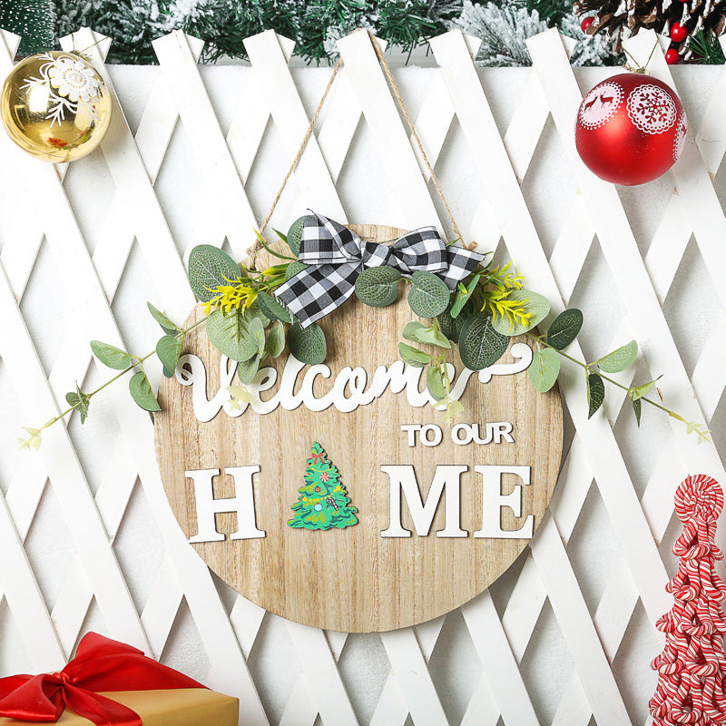Decorative wooden sign with welcome message Stornfield