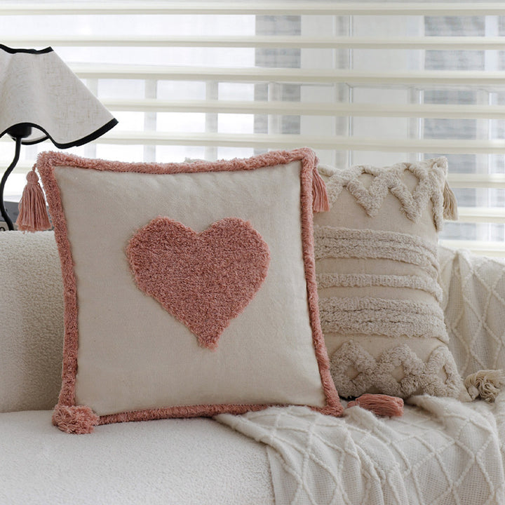 Decorative cushion with heart design