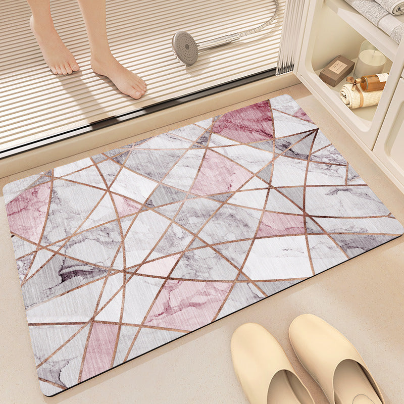 Stylish Geometric Pattern Bathroom Mat Stornfield