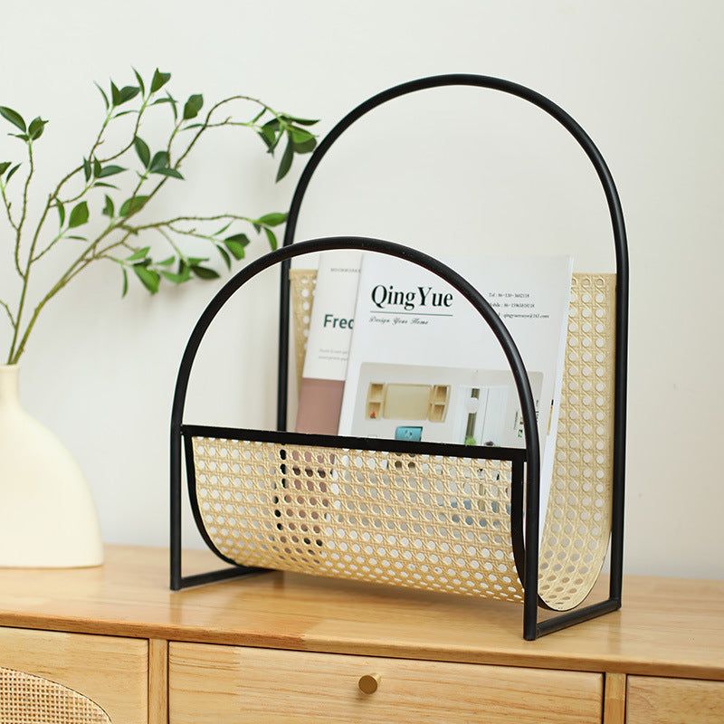 Unisex Elegant Magazine Holder with Artistic Weaving Structure Stornfield