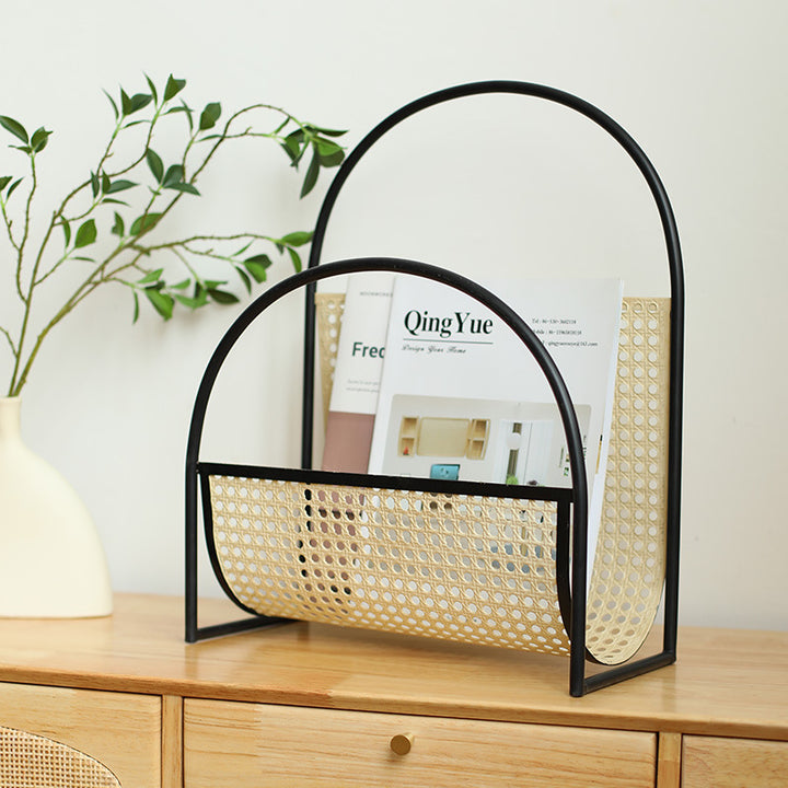 Unisex Elegant Magazine Holder with Artistic Weaving Structure Stornfield