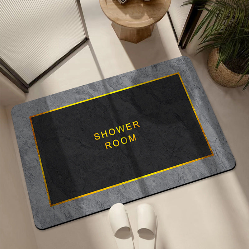 Luxurious Marble Print Bath Mat
