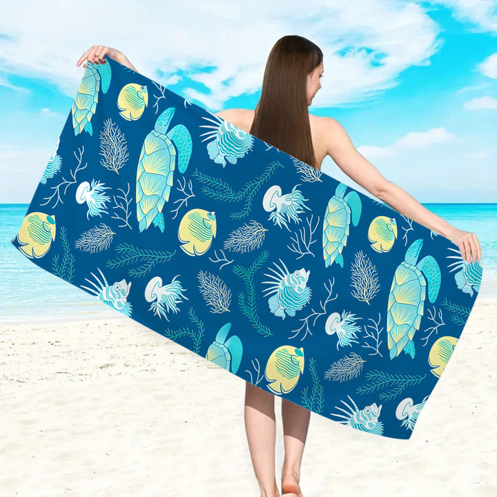 Beach towel with floral watercolor design Stornfield