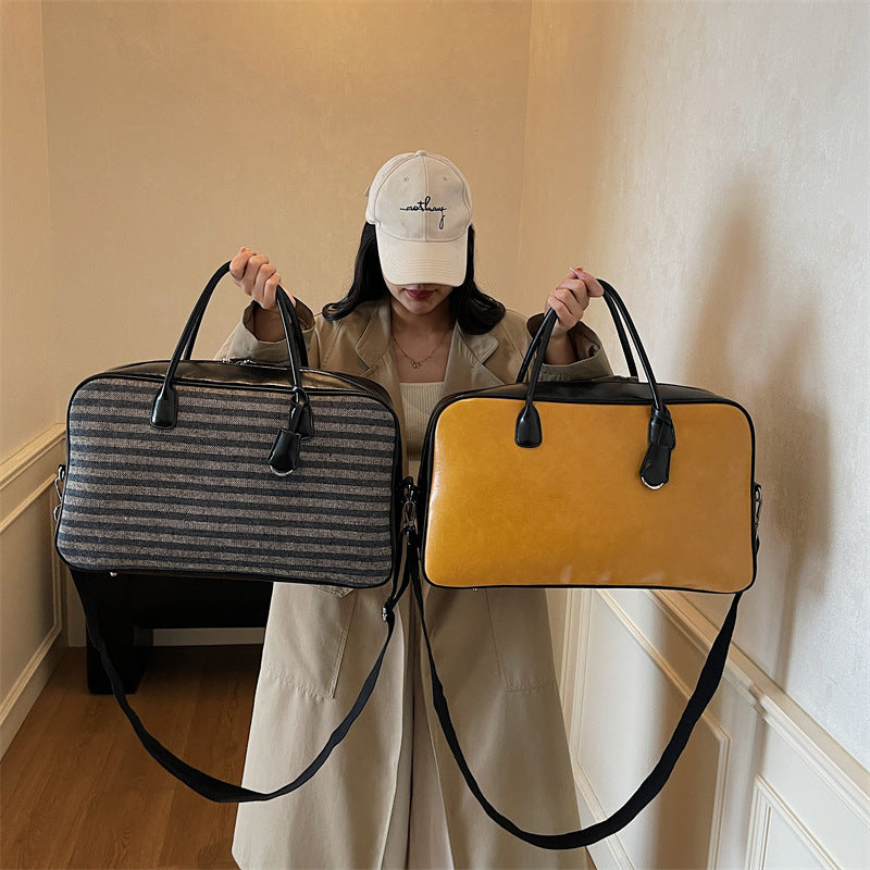 Premium Leather Weekender Duffle Bag