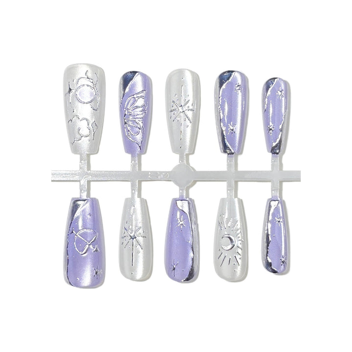 Celestial-Themed Press-On Nail Art Set