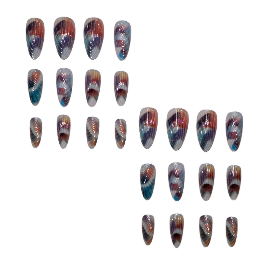 Artistic Shell-Inspired Nail Art Set