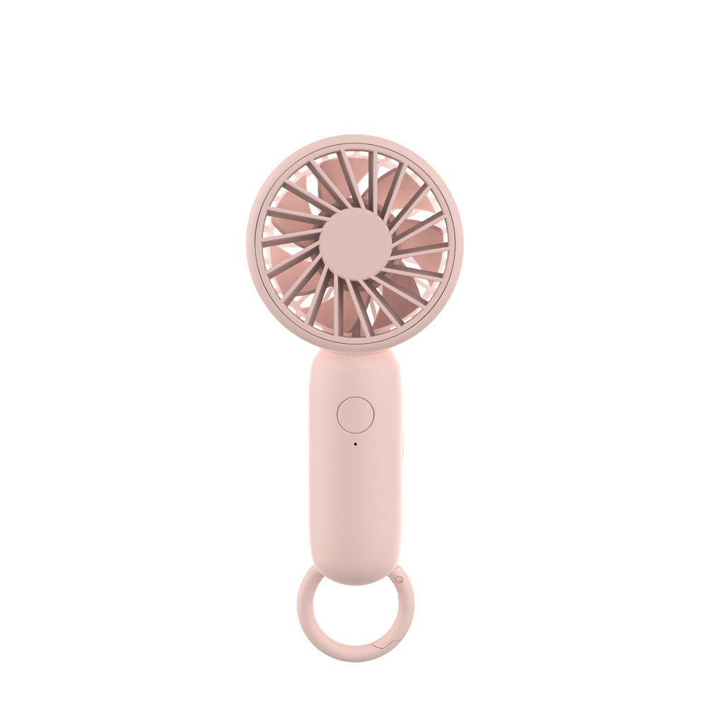 Cooling compact rechargeable handheld fan with carabiner loop and whisper-silent motor Stornfield