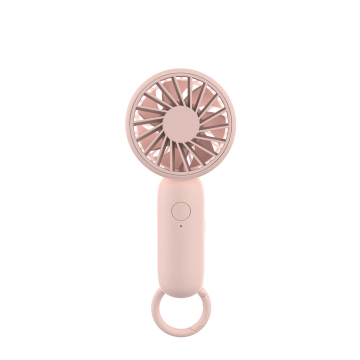Cooling compact rechargeable handheld fan with carabiner loop and whisper-silent motor Stornfield