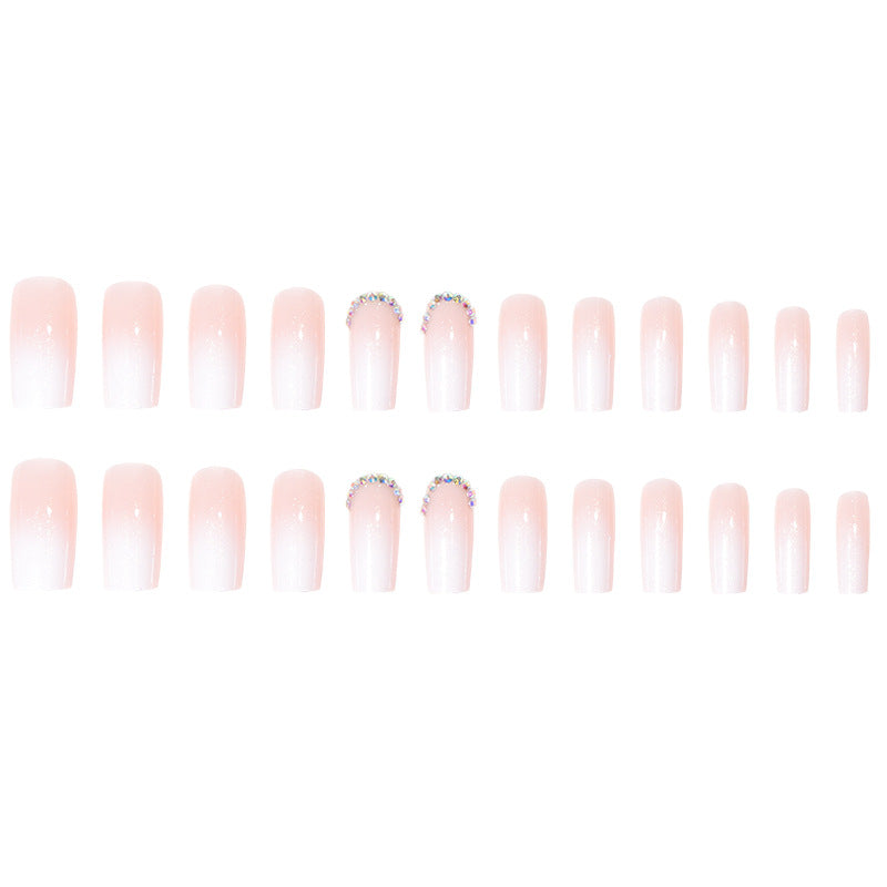 Elegant Glossy French Tip Press-On Nails Stornfield