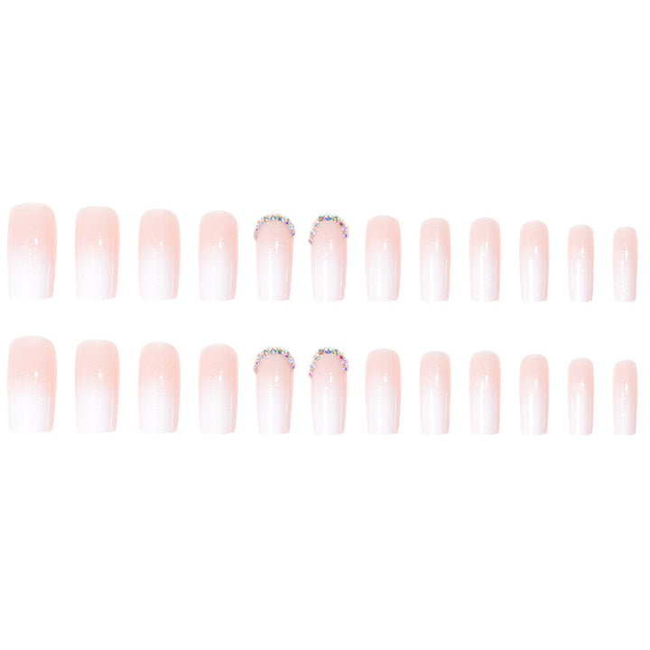 Elegant Glossy French Tip Press-On Nails Stornfield
