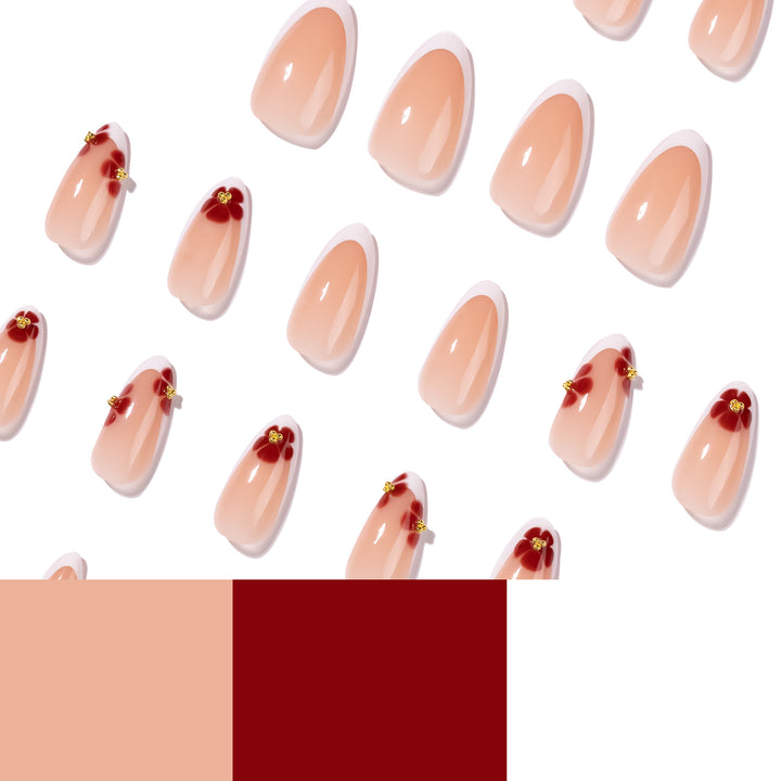 Artistic stiletto nails with luxurious floral design Stornfield
