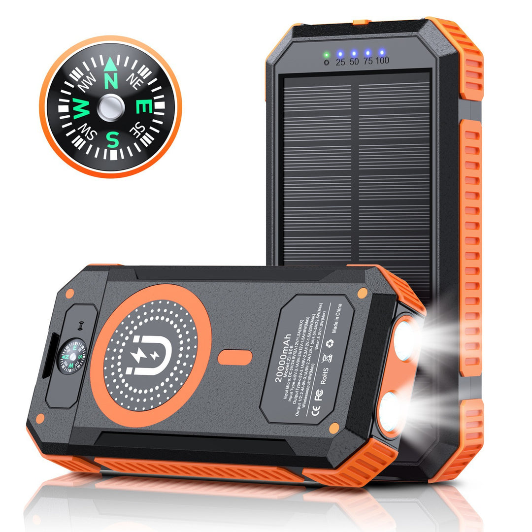 Portable Solar Power Bank with LED Light and Compass Stornfield