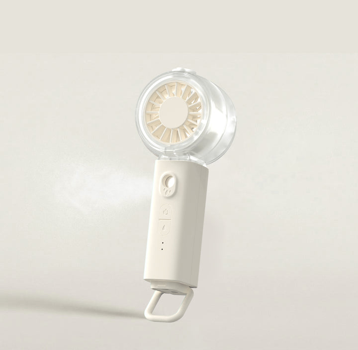 Unisex portable mini fan with spray mist function and USB battery Stornfield