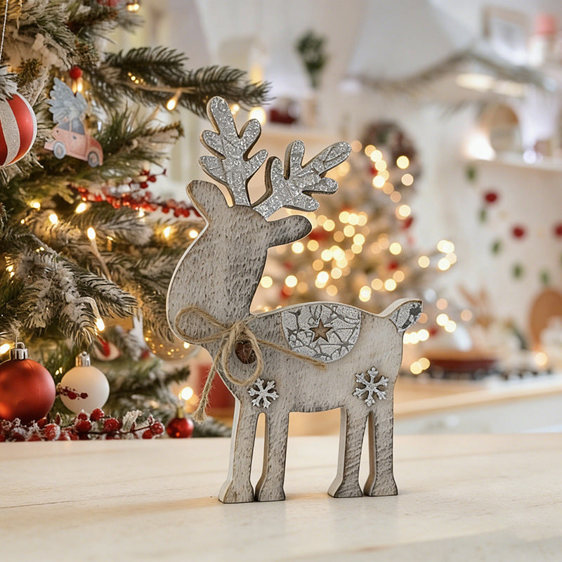 Wooden Reindeer Figurine