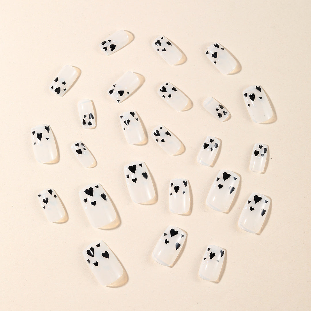Heart-Accent Acrylic Nail Art Set Stornfield