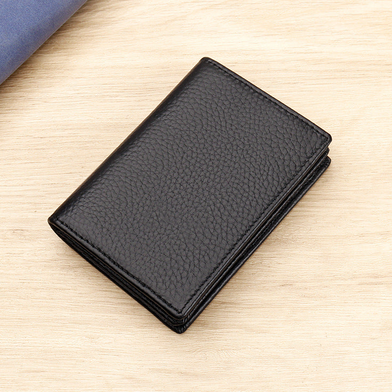 Textured Leather ID Card Wallet Stornfield