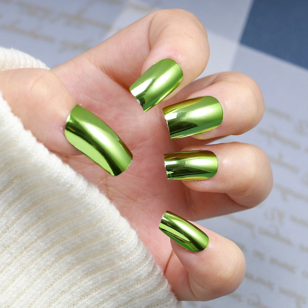 Chrome Finish Press-On Nails Stornfield