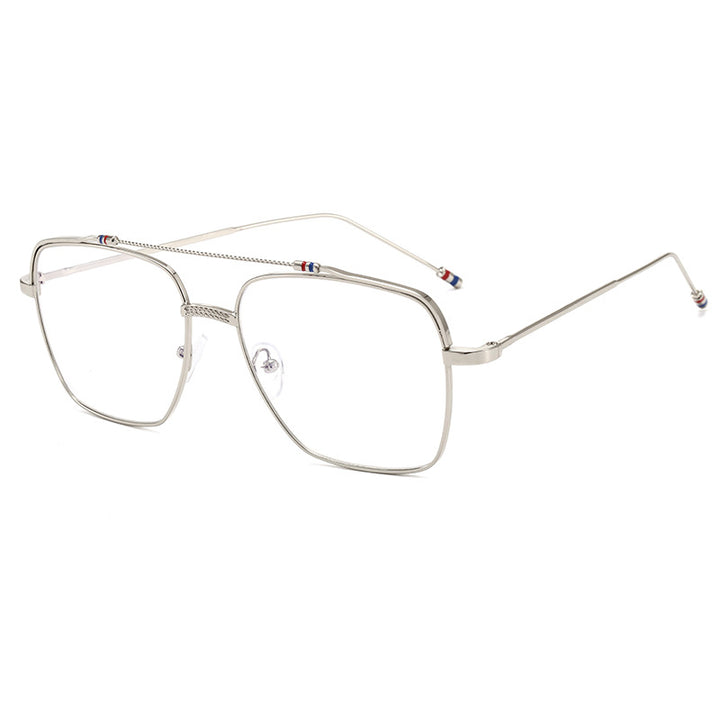 Ladies trendy curved glasses with narrow metal frame Stornfield