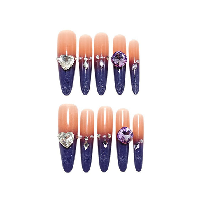 Artificial nails with glitter and elegant 3D applications Stornfield