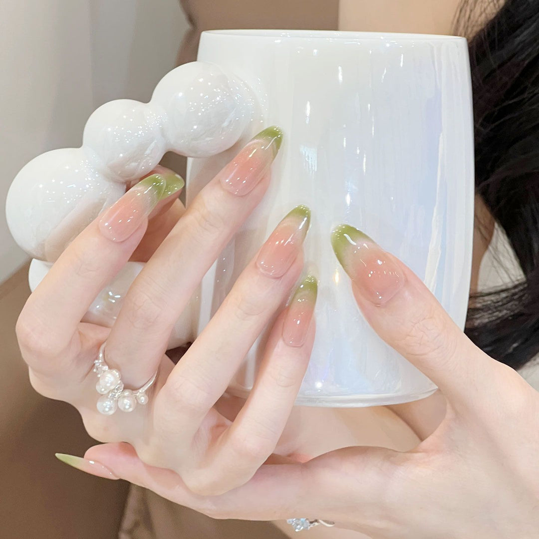 Elegantly Curved Ombre Press-On Nail Set Stornfield