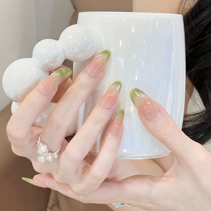 Elegantly Curved Ombre Press-On Nail Set Stornfield
