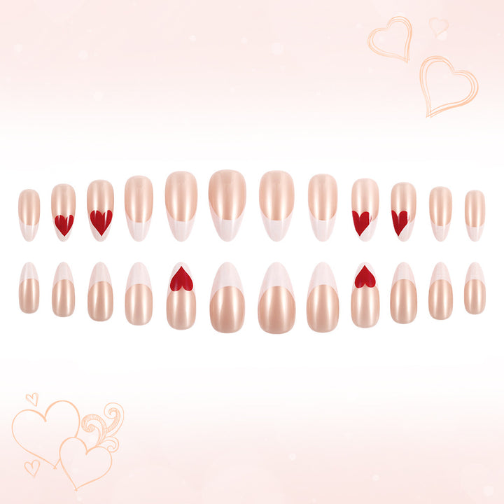 Heart-Embellished Stiletto Press-On Nails Stornfield