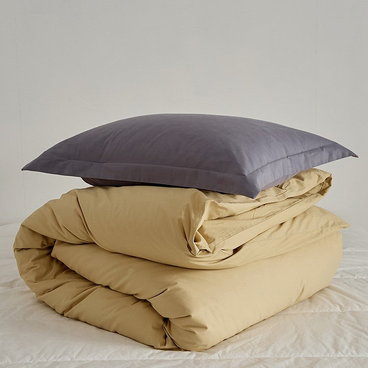 Premium Cotton-Sateen Reversible Duvet Cover and Envelope Pillowcase Set