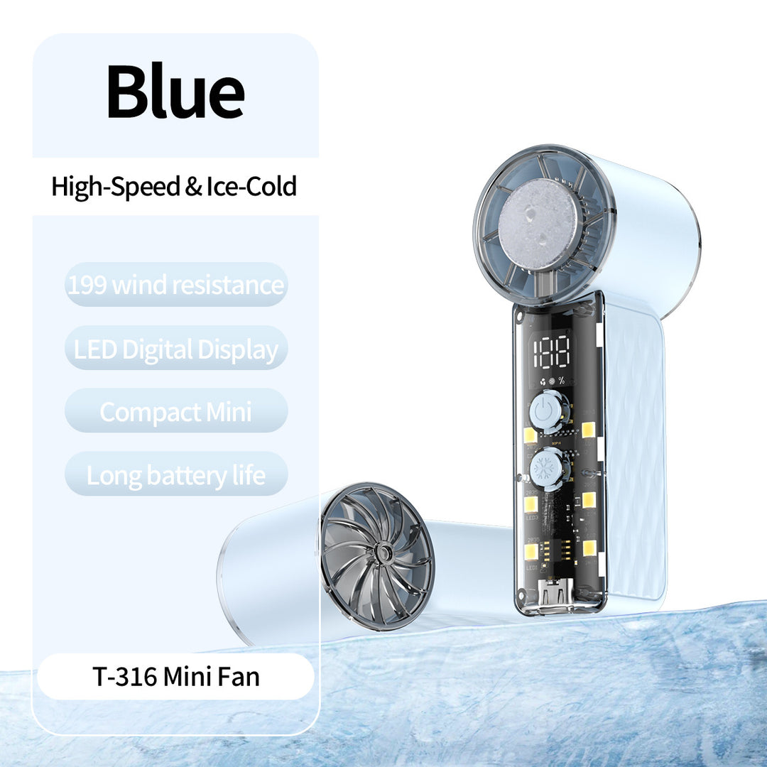 Women's nan compact rechargeable handheld cooling fan with LED real time display and multi-speed Stornfield