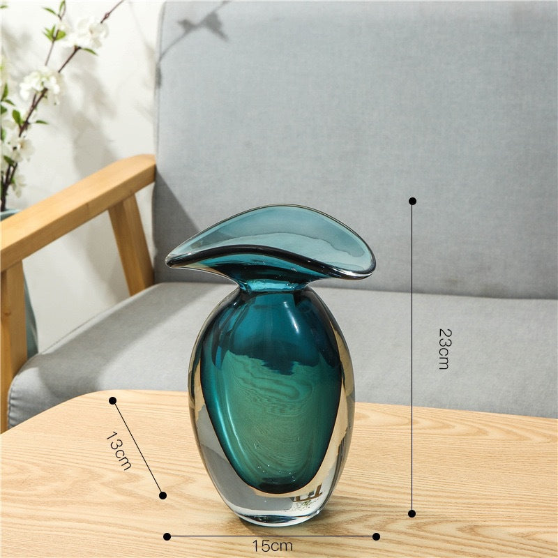 Organic Handblown Mushroom-Top Decorative Glass Vase Stornfield