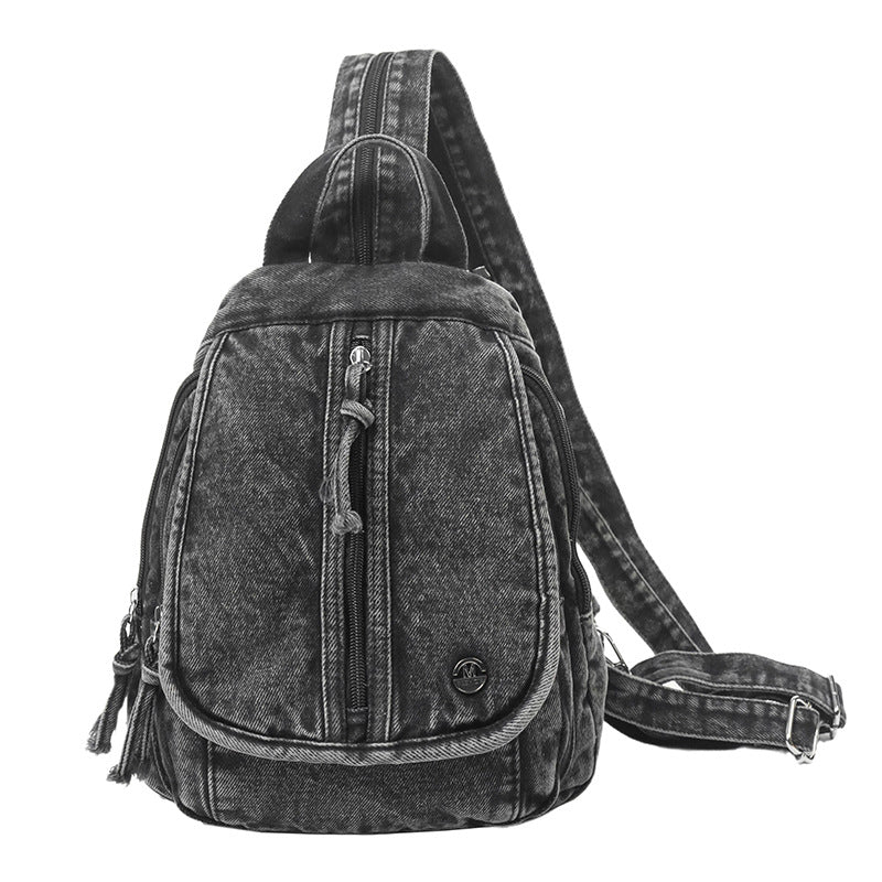 Compact Denim Sling Backpack Stornfield