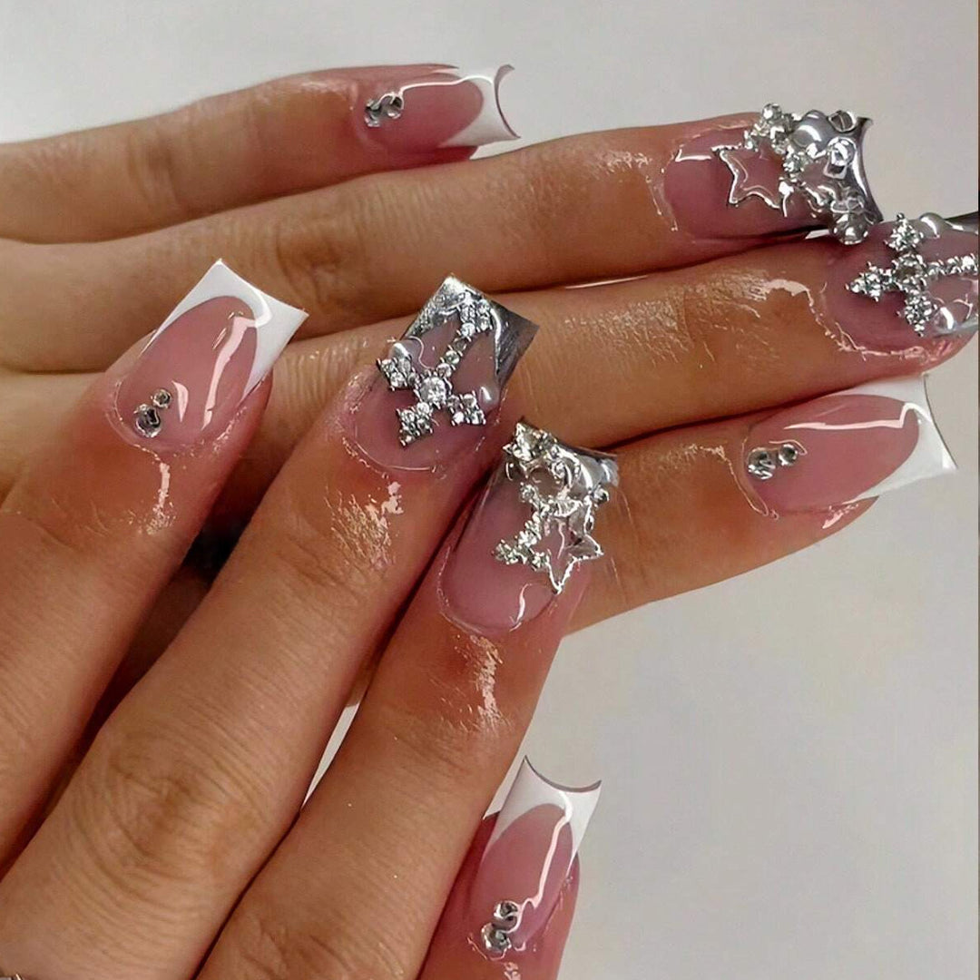Glamorous Rhinestone Decorative Stiletto Nail Extensions Stornfield