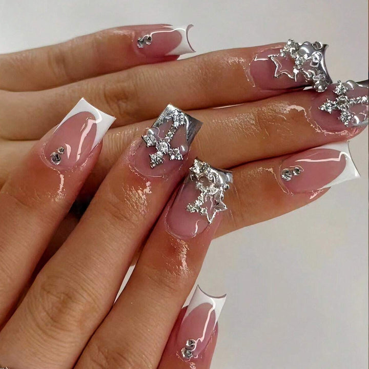 Glamorous Rhinestone Decorative Stiletto Nail Extensions Stornfield