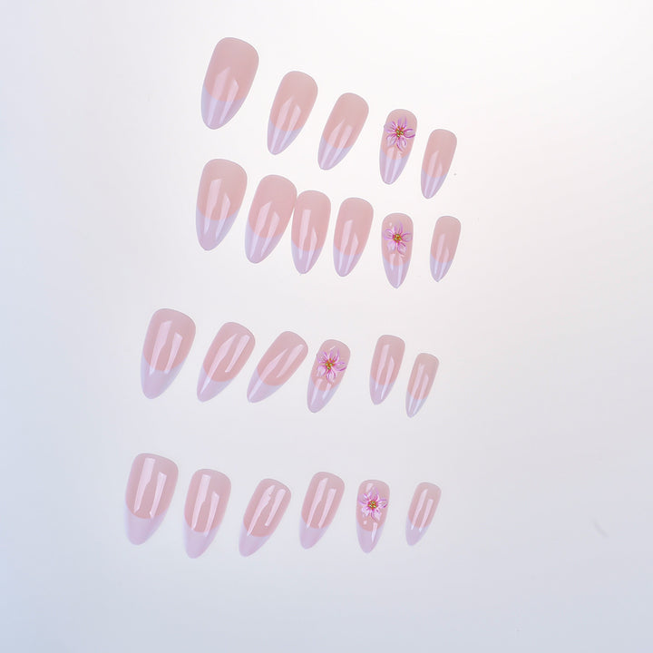 Elegant Floral Press-On Nail Set Stornfield