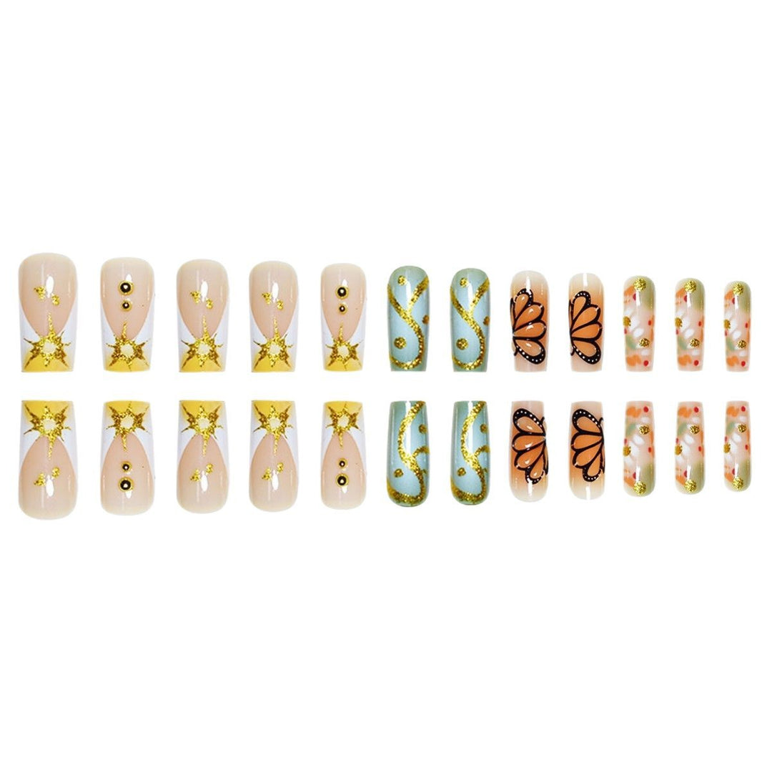 Artistic Butterfly-Themed Press-On Nail Set Stornfield