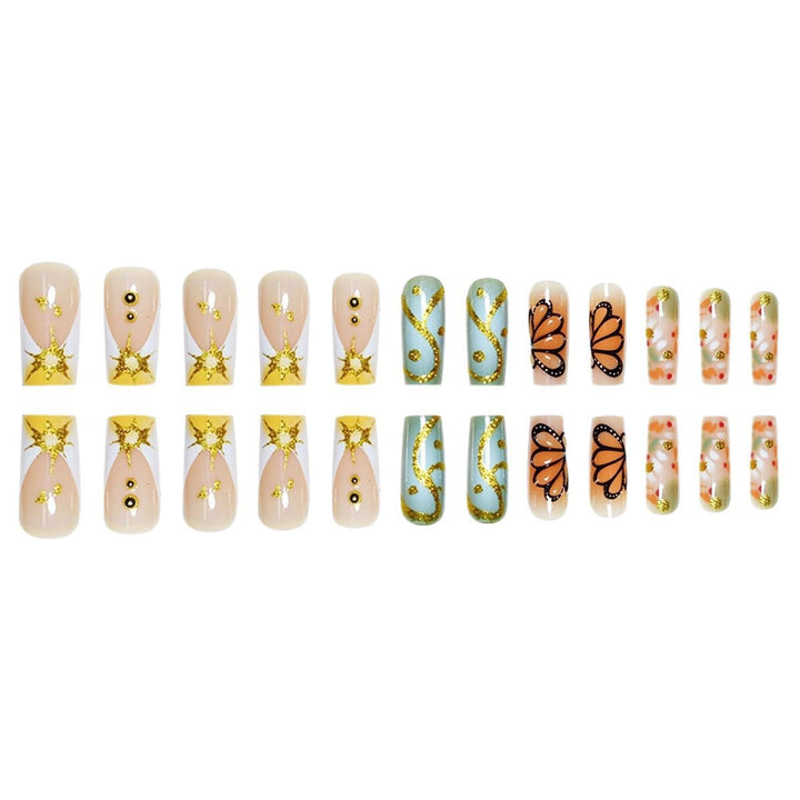 Artistic Butterfly-Themed Press-On Nail Set Stornfield