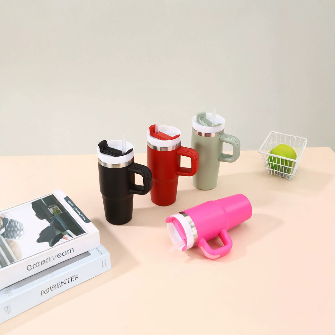 Unisex noble insulated cup with practical straw Stornfield