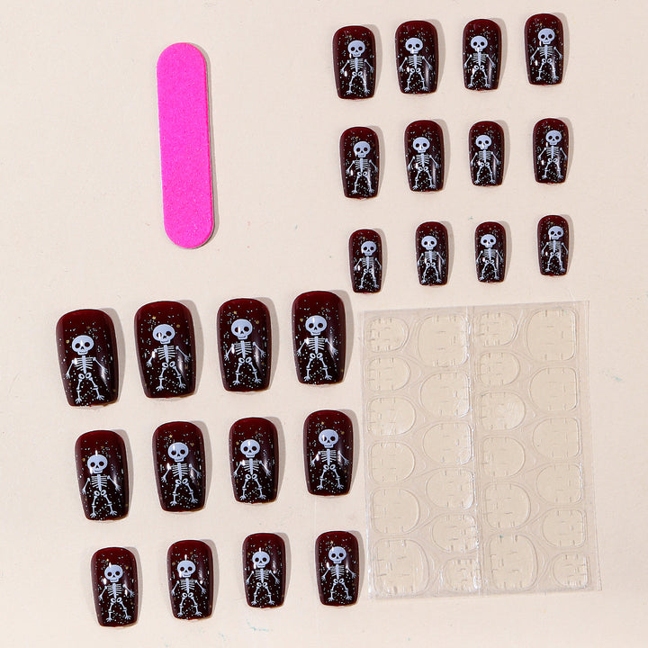 Halloween-Themed Skeleton Nail Art Set Stornfield