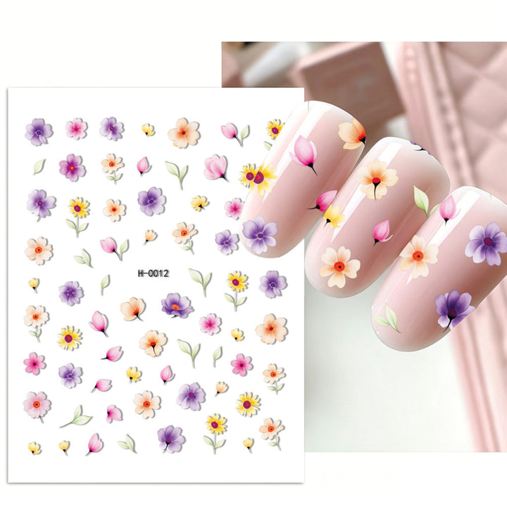 Floral Design Nail Art Sticker Set