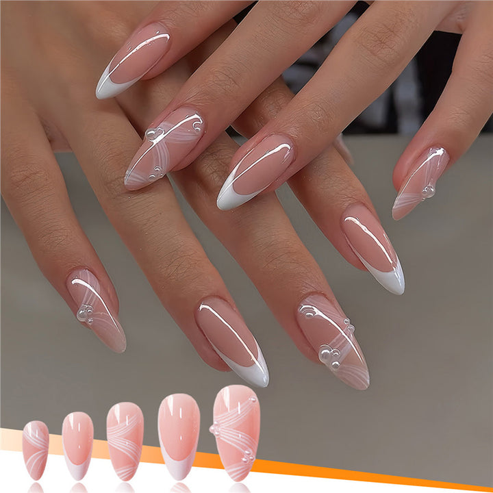 Elegant French Tip Press-On Nails Stornfield