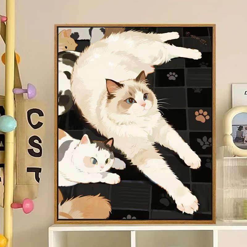 Cute Cat-Themed Decorative Canvas Art Stornfield