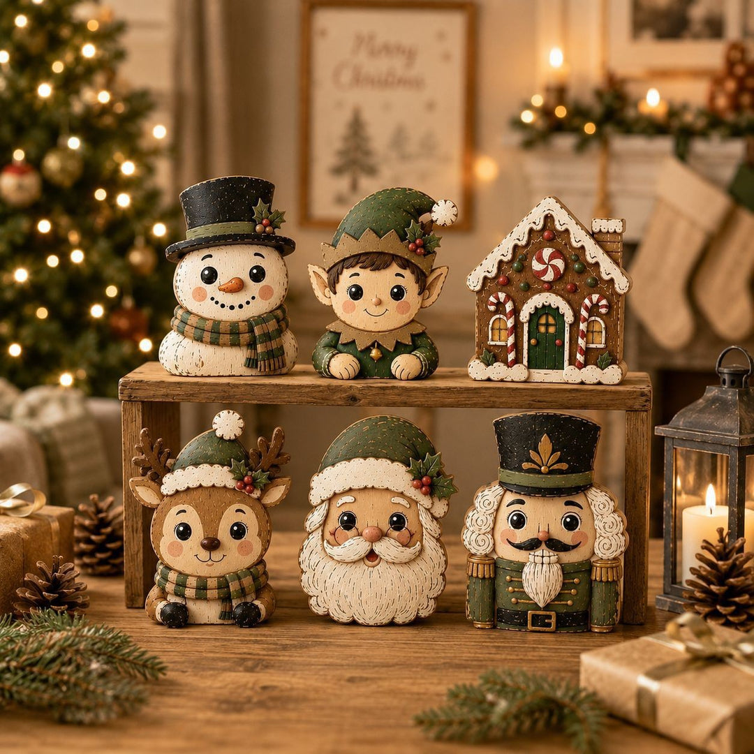 Playful Christmas Reindeer Figurine