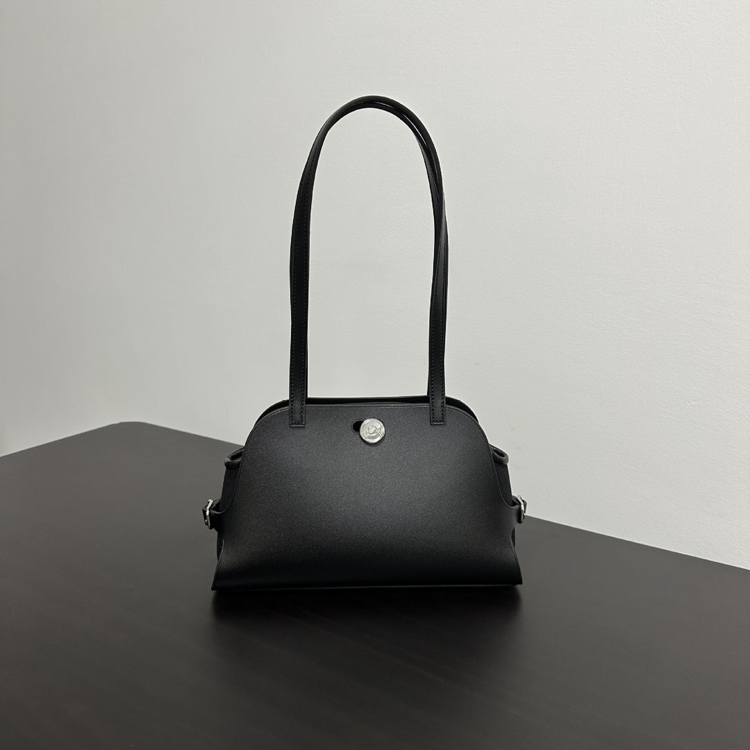 Structured Dome Tote with Long Double Shoulder Straps