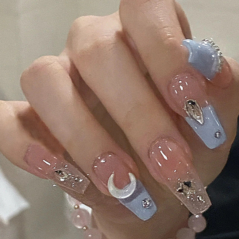 Artificial nails with pearl design and elegant decoration Stornfield