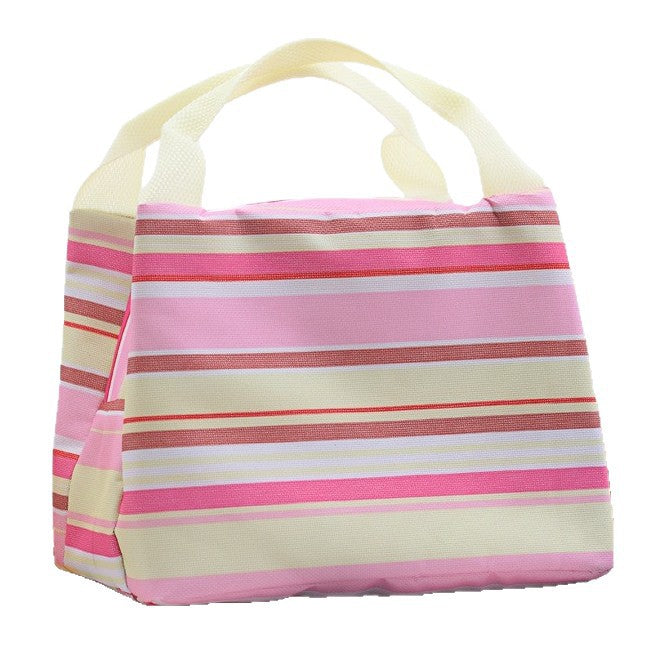 Insulated Lunch Tote with Stylish Stripes